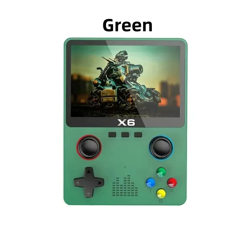 2023 New X6 3.5Inch IPS Screen Handheld Game Player Dual Joystick 11 Simulators GBA Video Game Console for Kids Gifts
