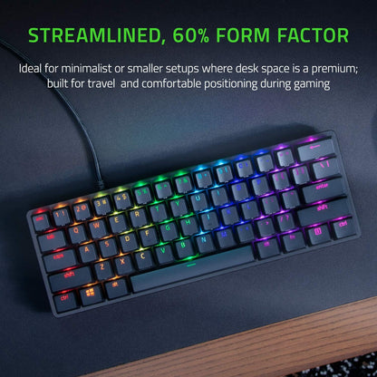 Huntsman Mini 60% Gaming Keyboard: Fast Keyboard Switches - Linear Optical Switches - Chroma RGB Lighting - PBT Keycaps - Onboard Memory - Classic Black