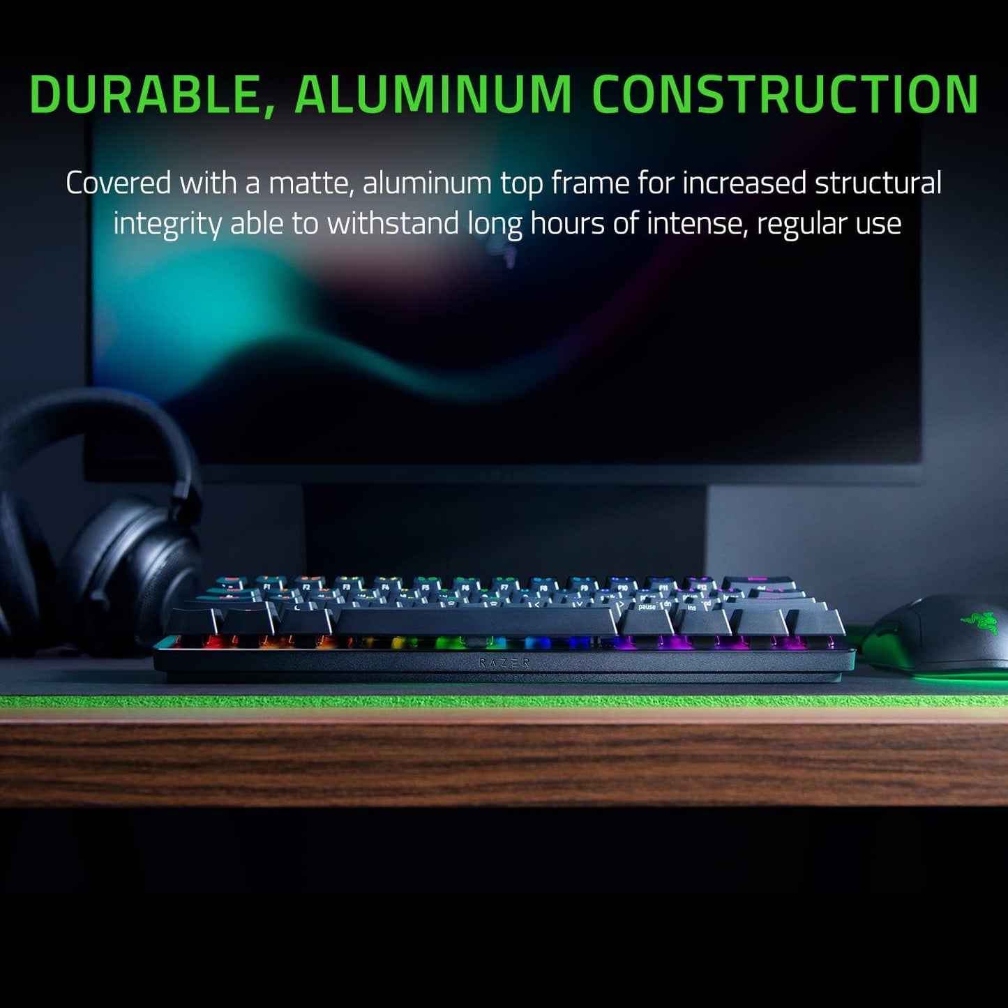Huntsman Mini 60% Gaming Keyboard: Fast Keyboard Switches - Linear Optical Switches - Chroma RGB Lighting - PBT Keycaps - Onboard Memory - Classic Black