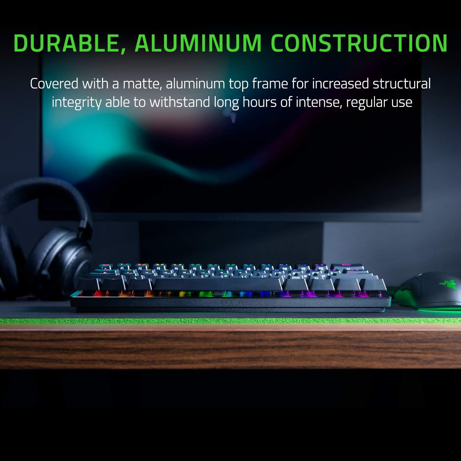 Huntsman Mini 60% Gaming Keyboard: Fast Keyboard Switches - Linear Optical Switches - Chroma RGB Lighting - PBT Keycaps - Onboard Memory - Classic Black