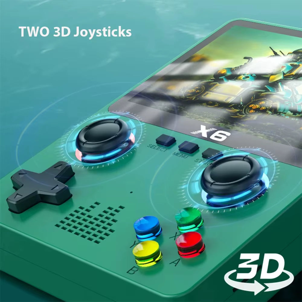2023 New X6 3.5Inch IPS Screen Handheld Game Player Dual Joystick 11 Simulators GBA Video Game Console for Kids Gifts