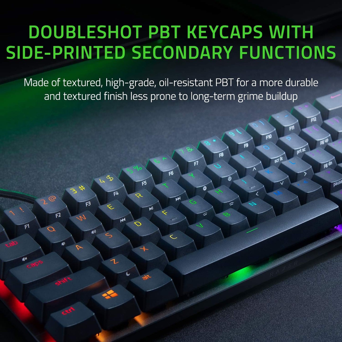 Huntsman Mini 60% Gaming Keyboard: Fast Keyboard Switches - Linear Optical Switches - Chroma RGB Lighting - PBT Keycaps - Onboard Memory - Classic Black