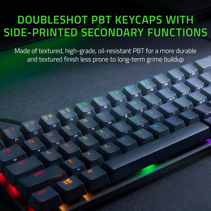 Huntsman Mini 60% Gaming Keyboard: Fast Keyboard Switches - Linear Optical Switches - Chroma RGB Lighting - PBT Keycaps - Onboard Memory - Classic Black